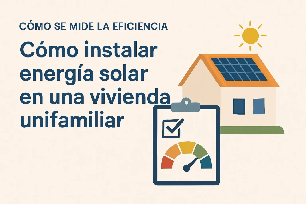 cómo se mide la eficiencia en Cómo instalar energía solar en una vivienda unifamiliar