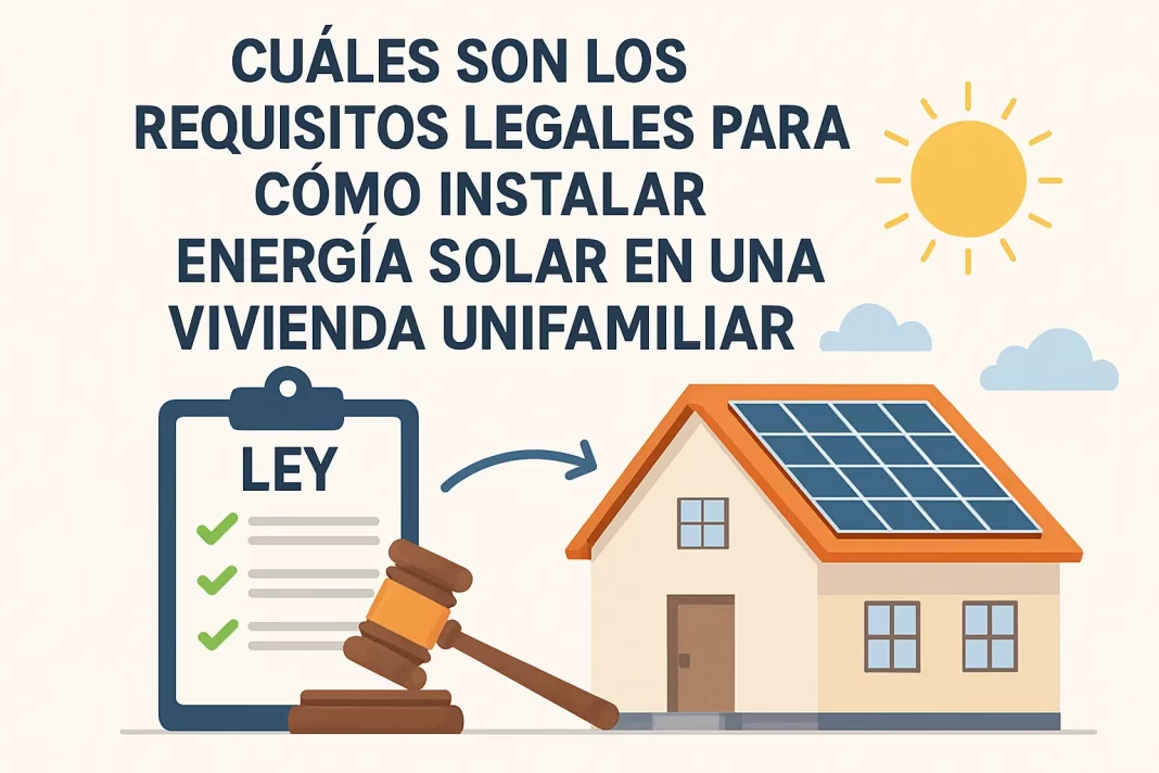 Cuáles son los requisitos legales para instalar energía solar en una vivienda unifamiliar