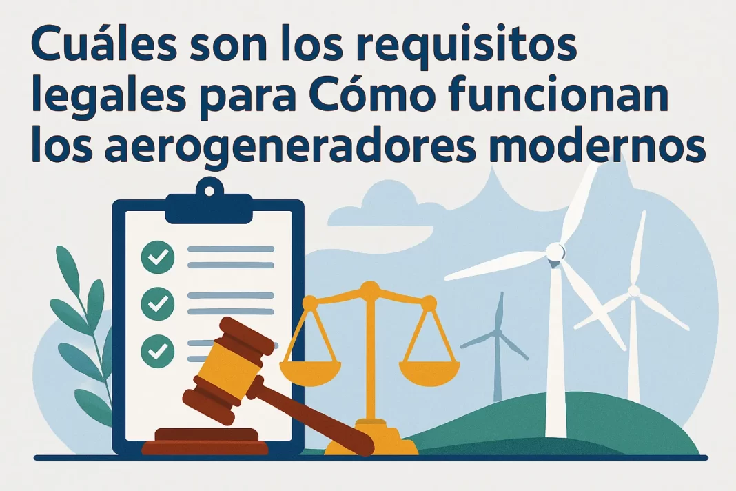 ¿Cuáles son los requisitos legales para cómo funcionan los aerogeneradores modernos?