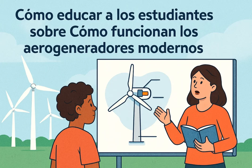 cómo educar a los estudiantes sobre Cómo funcionan los aerogeneradores modernos