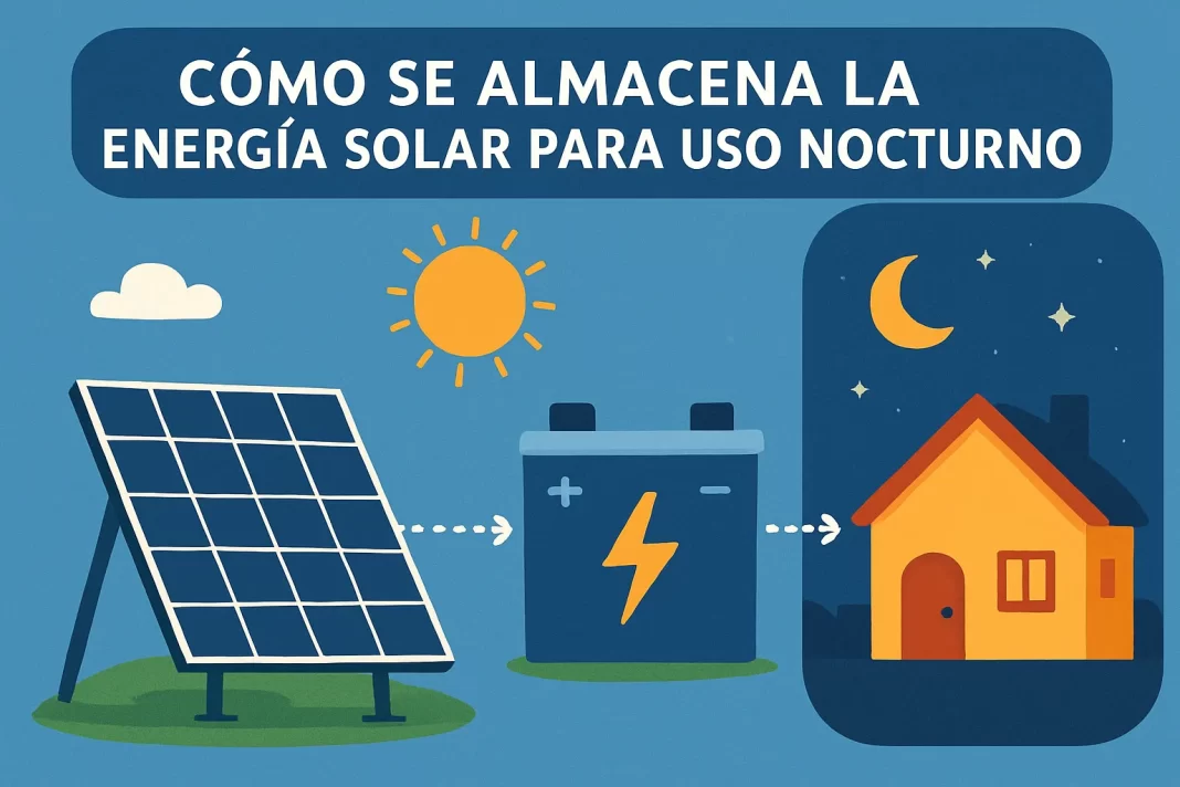 cómo se implementa Cómo se almacena la energía solar para uso nocturno