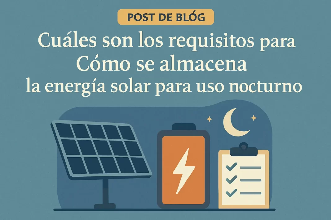 cuáles son los requisitos legales para Cómo se almacena la energía solar para uso nocturno