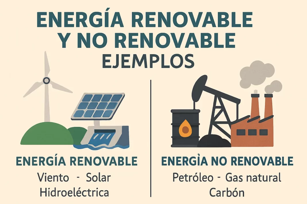 energía renovable y no renovable ejemplos