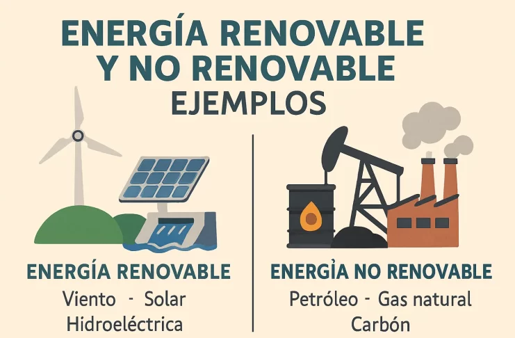 energía renovable y no renovable ejemplos