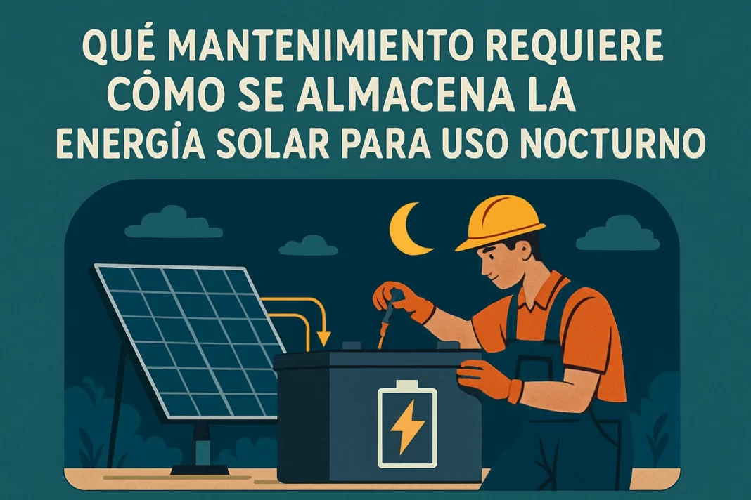 qué mantenimiento requiere Cómo se almacena la energía solar para uso nocturno