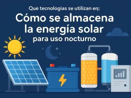 qué tecnologías se utilizan en Cómo se almacena la energía solar para uso nocturno