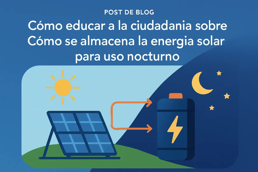 cómo educar a la ciudadanía sobre Cómo se almacena la energía solar para uso nocturno
