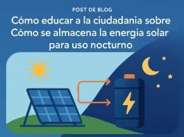 cómo educar a la ciudadanía sobre Cómo se almacena la energía solar para uso nocturno