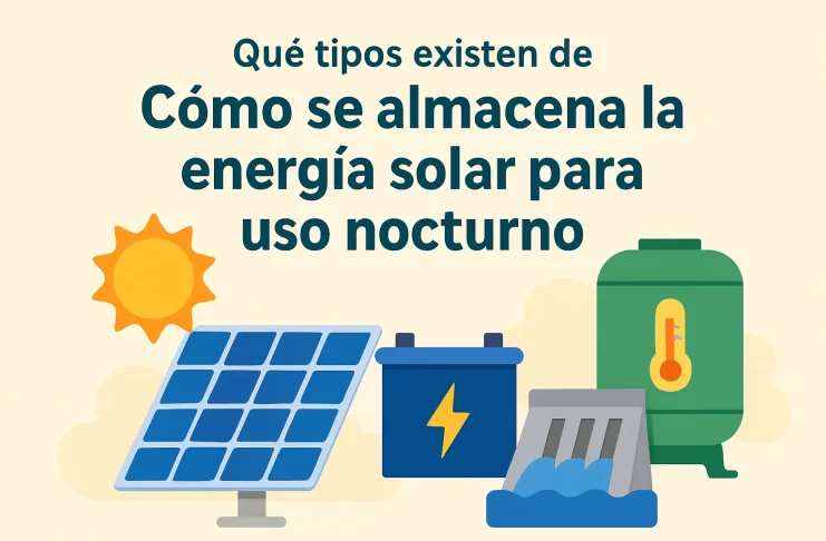 qué tipos existen de Cómo se almacena la energía solar para uso nocturno