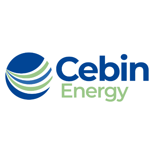 Cebin Energy logo: blue globe motif with green curved stripes and the text 'Cebin Energy'.