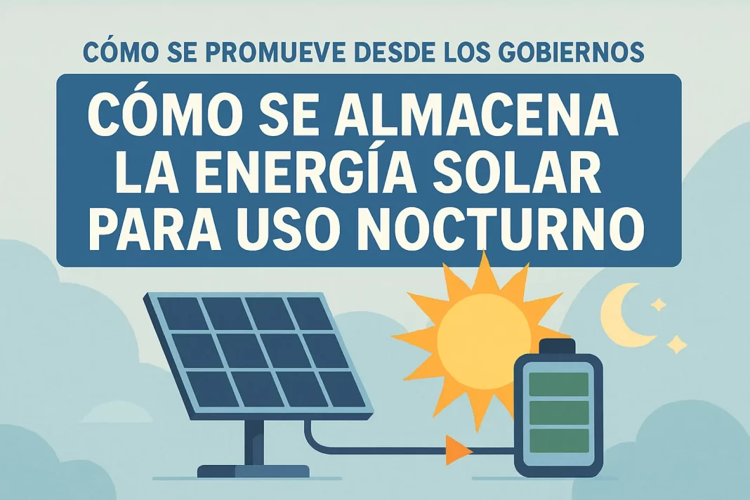 cómo se promueve desde los gobiernos Cómo se almacena la energía solar para uso nocturno