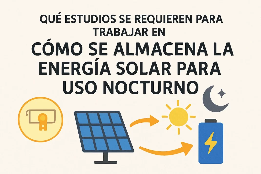 qué estudios se requieren para trabajar en Cómo se almacena la energía solar para uso nocturno