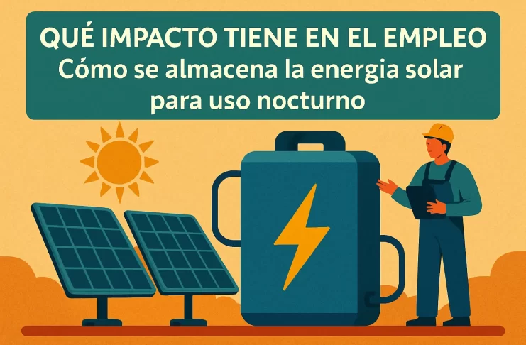 qué impacto tiene en el empleo Cómo se almacena la energía solar para uso nocturno