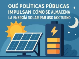 qué políticas públicas impulsan Cómo se almacena la energía solar para uso nocturno