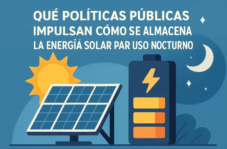 qué políticas públicas impulsan Cómo se almacena la energía solar para uso nocturno