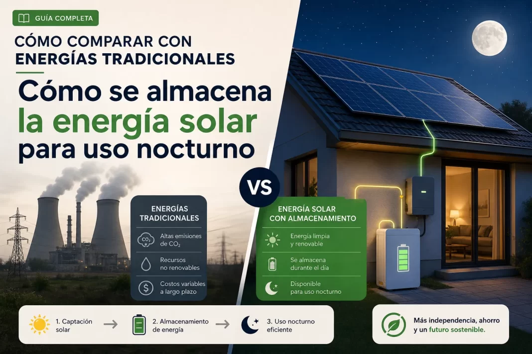 cómo comparar con energías tradicionales Cómo se almacena la energía solar para uso nocturno