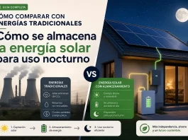 cómo comparar con energías tradicionales Cómo se almacena la energía solar para uso nocturno