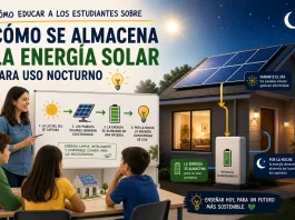 cómo educar a los estudiantes sobre Cómo se almacena la energía solar para uso nocturno