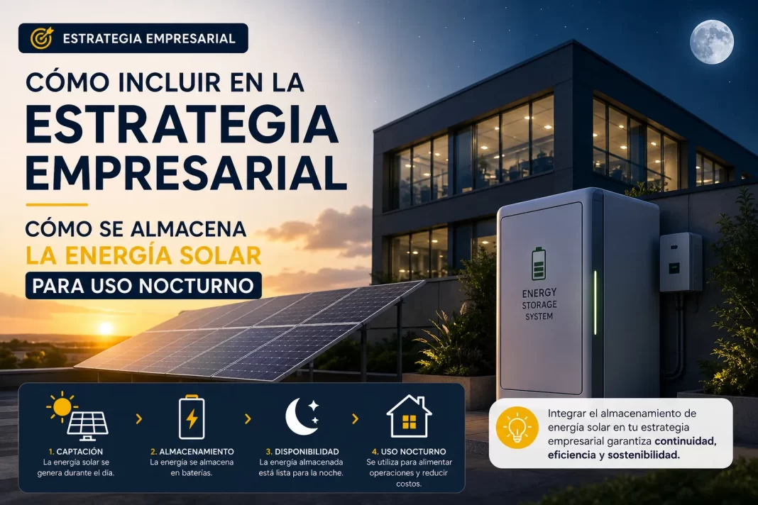 cómo incluir en la estrategia empresarial Cómo se almacena la energía solar para uso nocturno