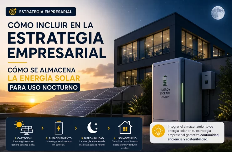 cómo incluir en la estrategia empresarial Cómo se almacena la energía solar para uso nocturno