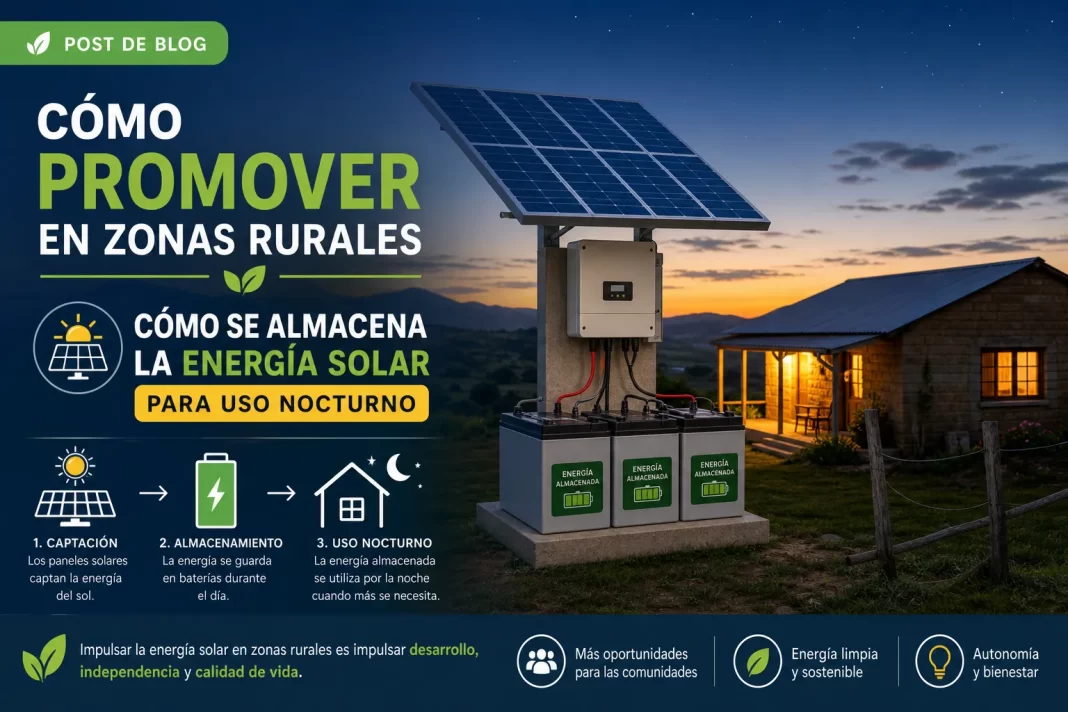 cómo promover en zonas rurales Cómo se almacena la energía solar para uso nocturno