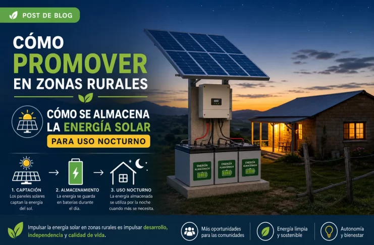 cómo promover en zonas rurales Cómo se almacena la energía solar para uso nocturno
