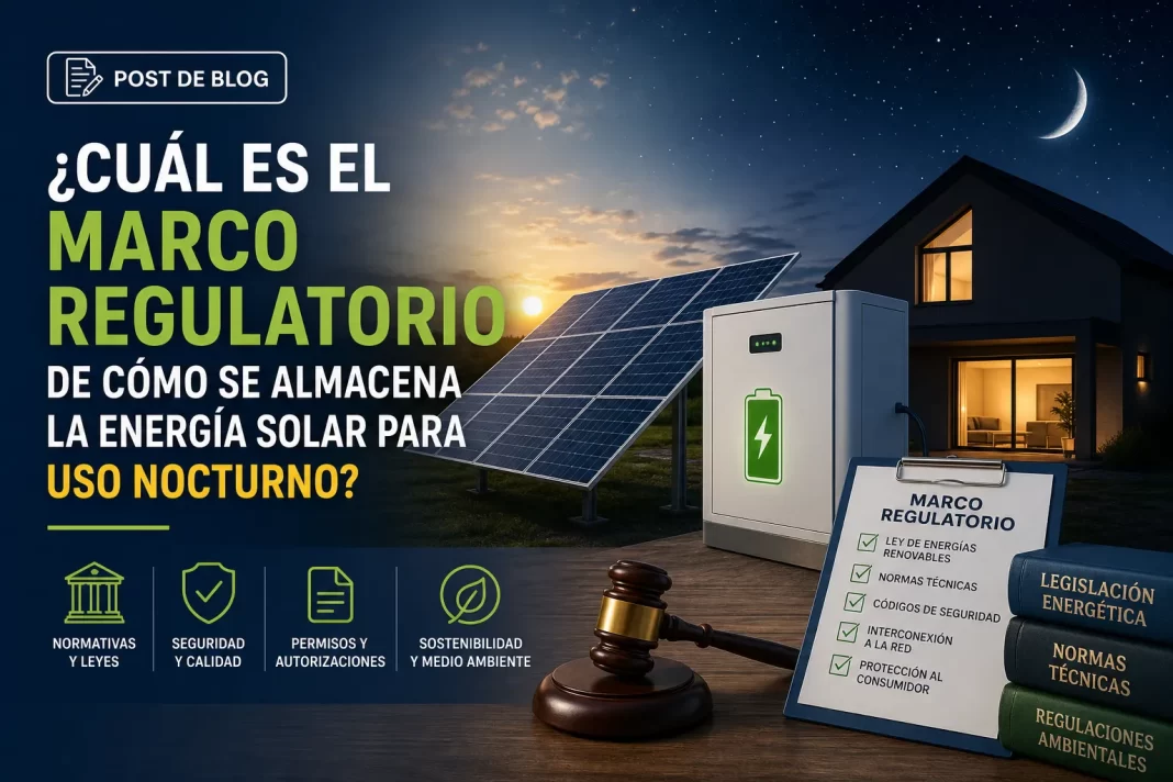 cuál es el marco regulatorio de Cómo se almacena la energía solar para uso nocturno