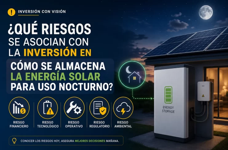 qué riesgos se asocian con la inversión en Cómo se almacena la energía solar para uso nocturno