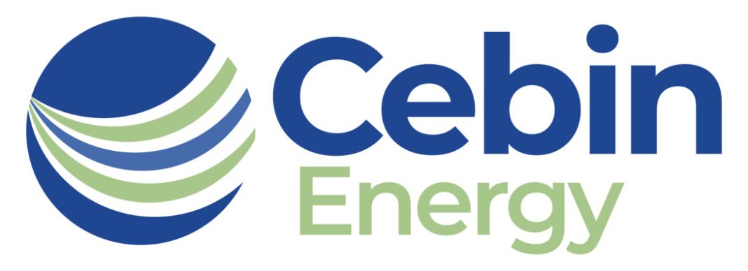 Cebin Energy logo: blue globe with green and white curved stripes, plus blue 'Cebin' and green 'Energy' text.