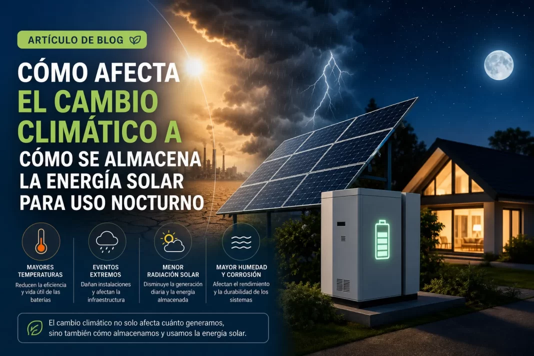 cómo afecta el cambio climático a Cómo se almacena la energía solar para uso nocturno