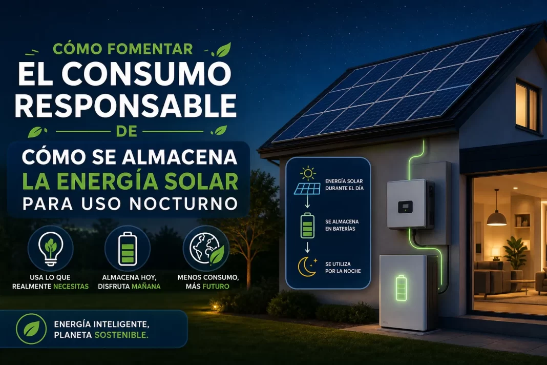 cómo fomentar el consumo responsable de Cómo se almacena la energía solar para uso nocturno