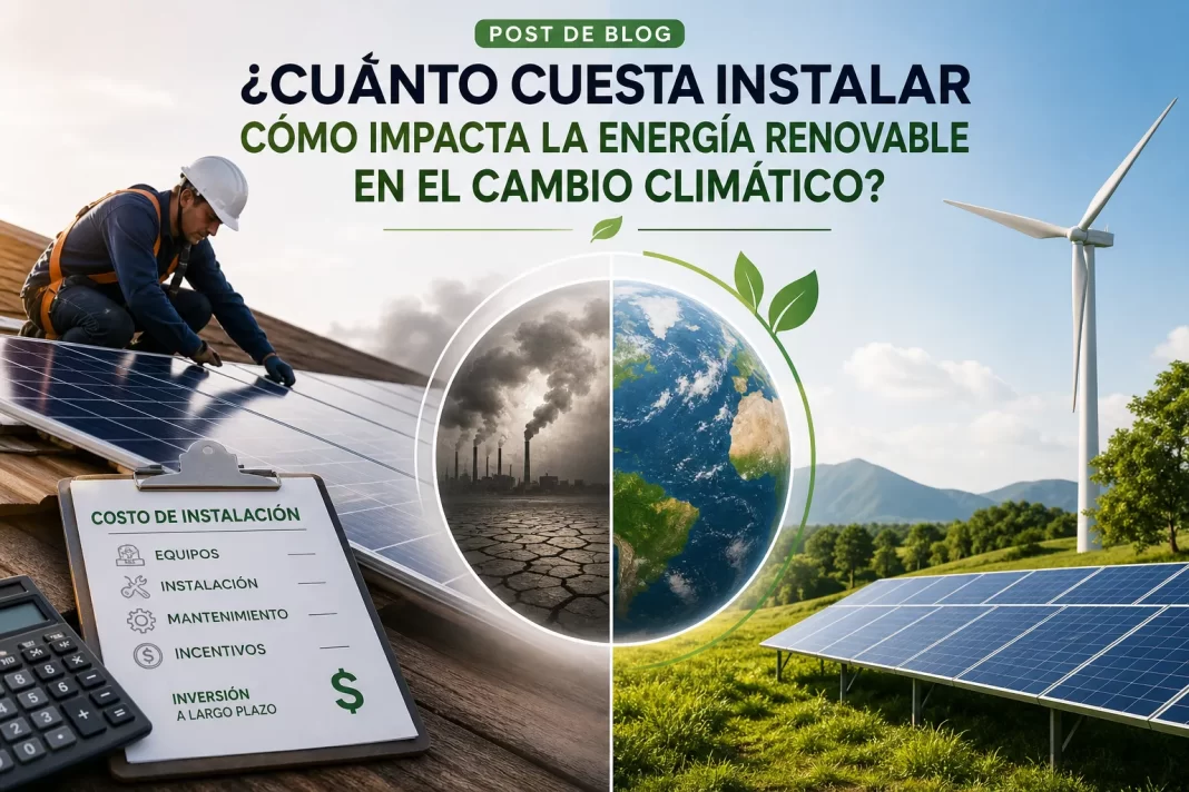 cuánto cuesta instalar Cómo impacta la energía renovable en el cambio climático