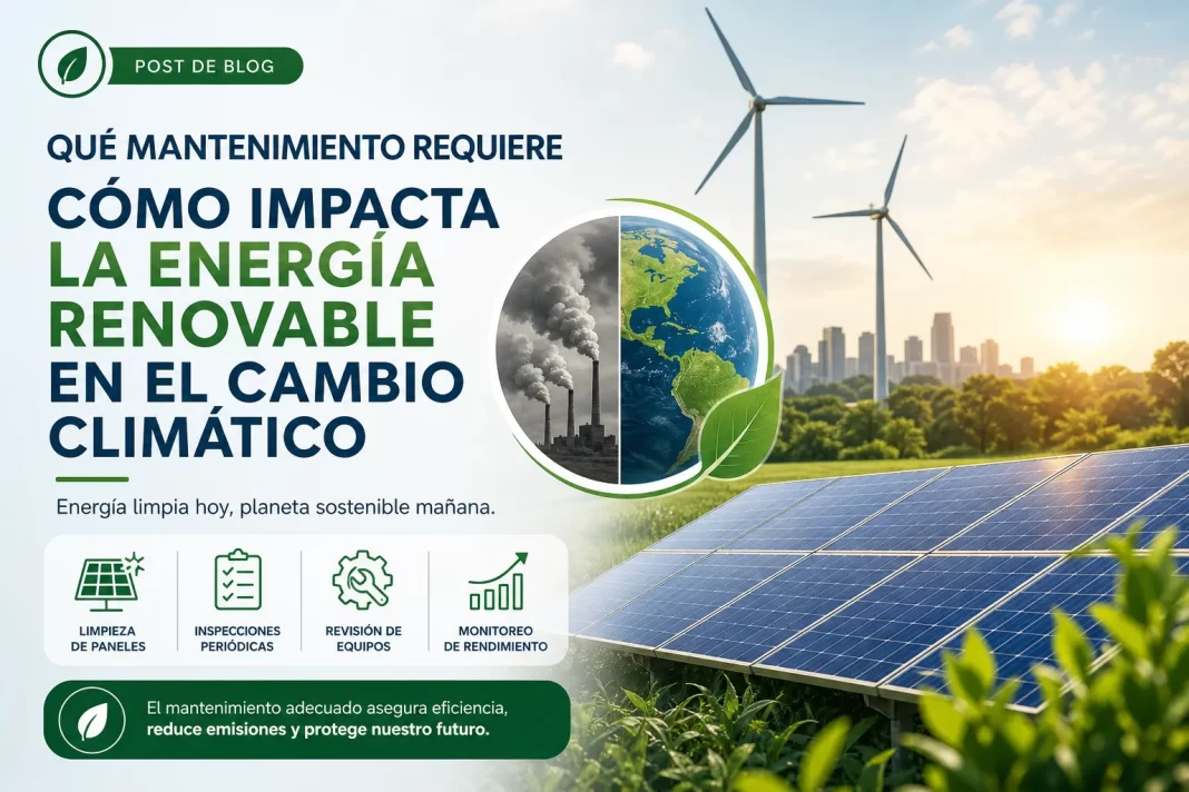 qué mantenimiento requiere Cómo impacta la energía renovable en el cambio climático
