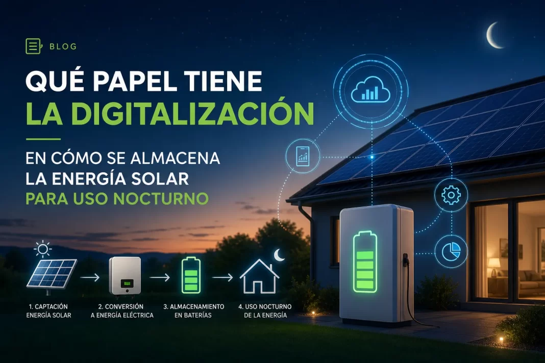 ¿Qué papel tiene la digitalización en cómo se almacena la energía solar para uso nocturno? qué papel tiene la digitalización en Cómo se almacena la energía solar para uso nocturno