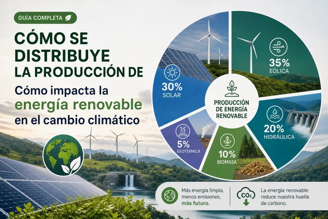 cómo se distribuye la producción de Cómo impacta la energía renovable en el cambio climático