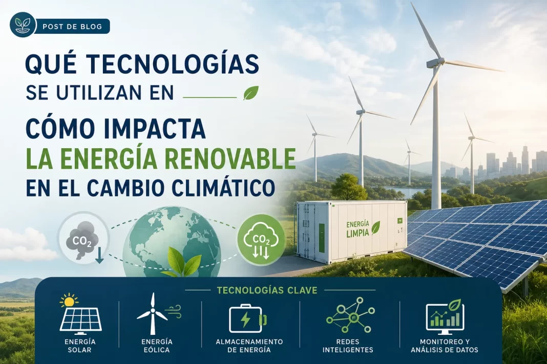 qué tecnologías se utilizan en Cómo impacta la energía renovable en el cambio climático
